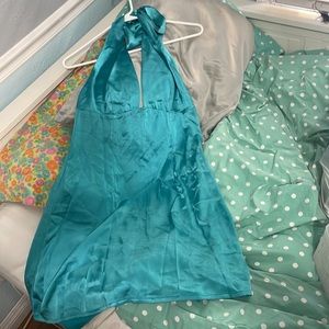 Teal Backless Homecoming/Party Dress